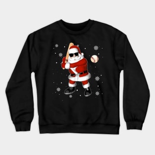 Santa Playing Baseball Crewneck Sweatshirt